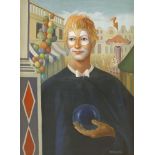 *Noella Lammers (Belgian, b.1915)CLOWN HOLDING CRYSTAL BALLSigned l.r. oil on canvas69.5 x 49.5cm*