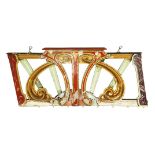 A polychrome painted wooden panel,early to mid-20th century, taken from a fairground waltzer,