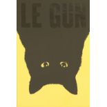 Le Gun2008Screenprint depicting an upside down black cat, numbered 1/5096 x 63cm, framed