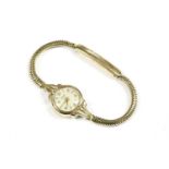 A ladies 9ct gold Timor mechanical strap watch, with later Brazilian snake bracelet, crown and