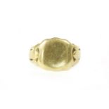 An 18ct gold signet ring with vacant cartouche, finger size N½, 5.50g