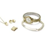 A collection of costume jewellery, to include a 9ct gold holy bible charm, a gilt metal simulated