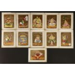 South Indian paintings on mica,Indian deities including Ganesh, Lord Vishnu and Shiva,14 x 10cm (