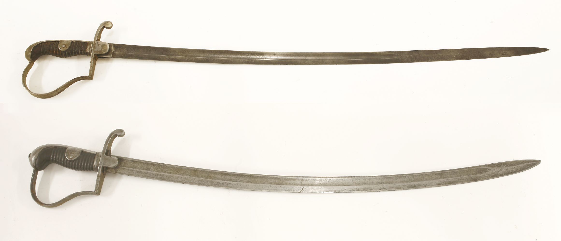 Two British cavalry swords,1796 pattern, with stirrup hilts, one with scabbard, one stamped ‘ - Image 5 of 5