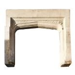 A stone fireplace,with restrained carved decoration,167cm wide129cm high