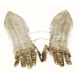 A pair of armour gauntlets, with articulated fingers,37cm long (2)