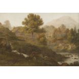 John Glover OWS (1767-1849)‘A MOUNTAIN FARMSTEAD’Watercolour 17 x 25cm