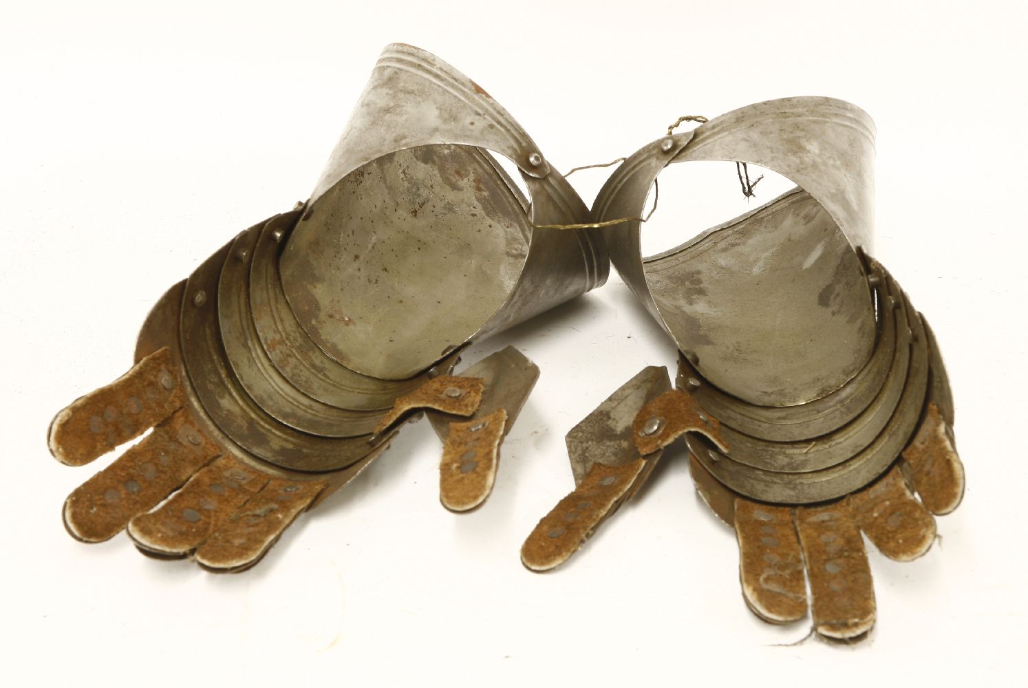 A pair of armour gauntlets,with articulated fingers,37cm long (2) - Image 2 of 2