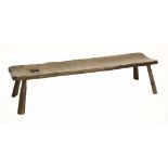 An oak pig bench, 152cm wide35cm deep