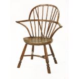 A West Country yew wood double-bow back Windsor armchair, late 18th century