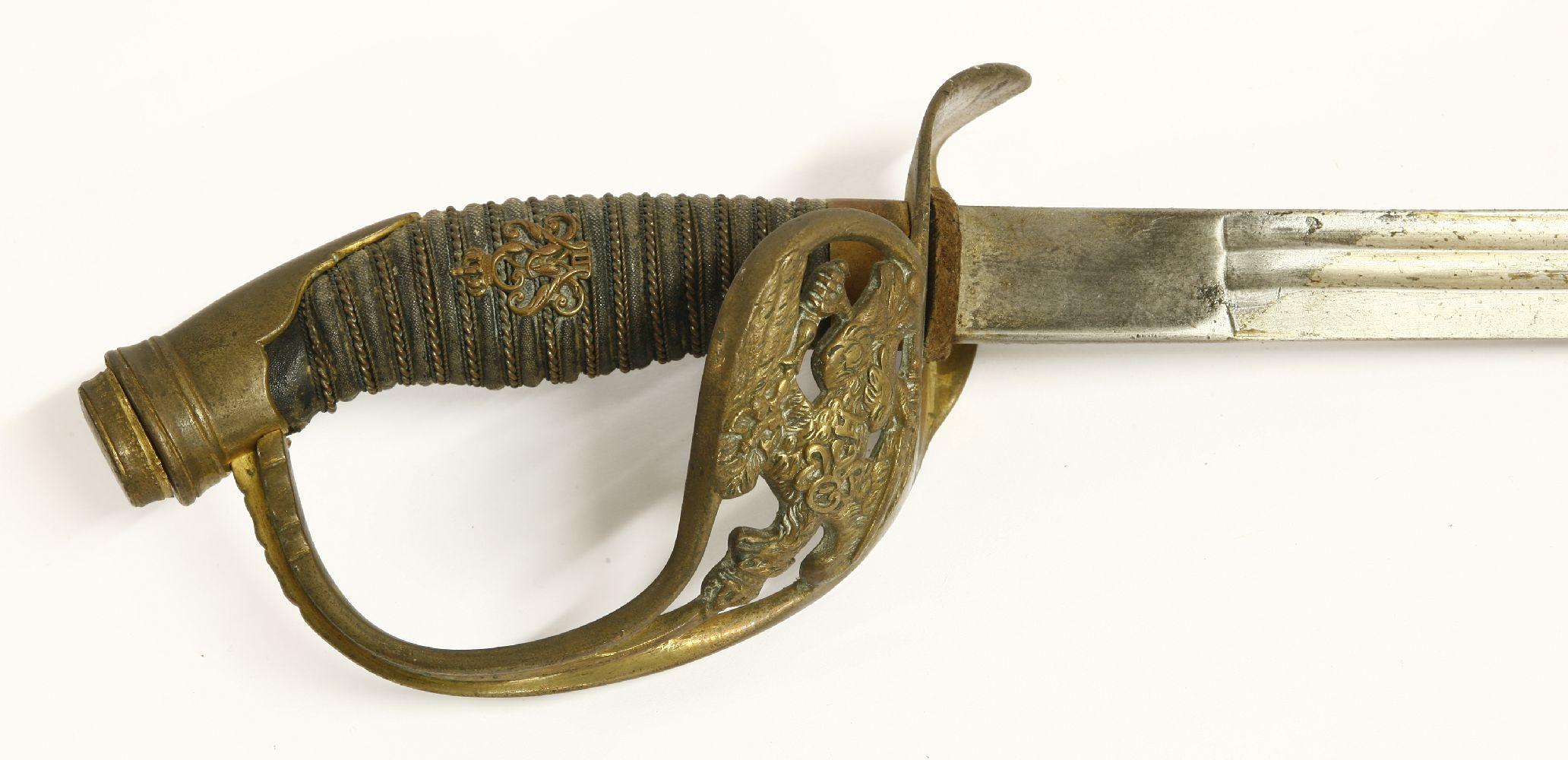 A World War One German officer's sword, 1889, with brass Friedrich Wilhelm cypher and eagle hilt, - Image 3 of 4