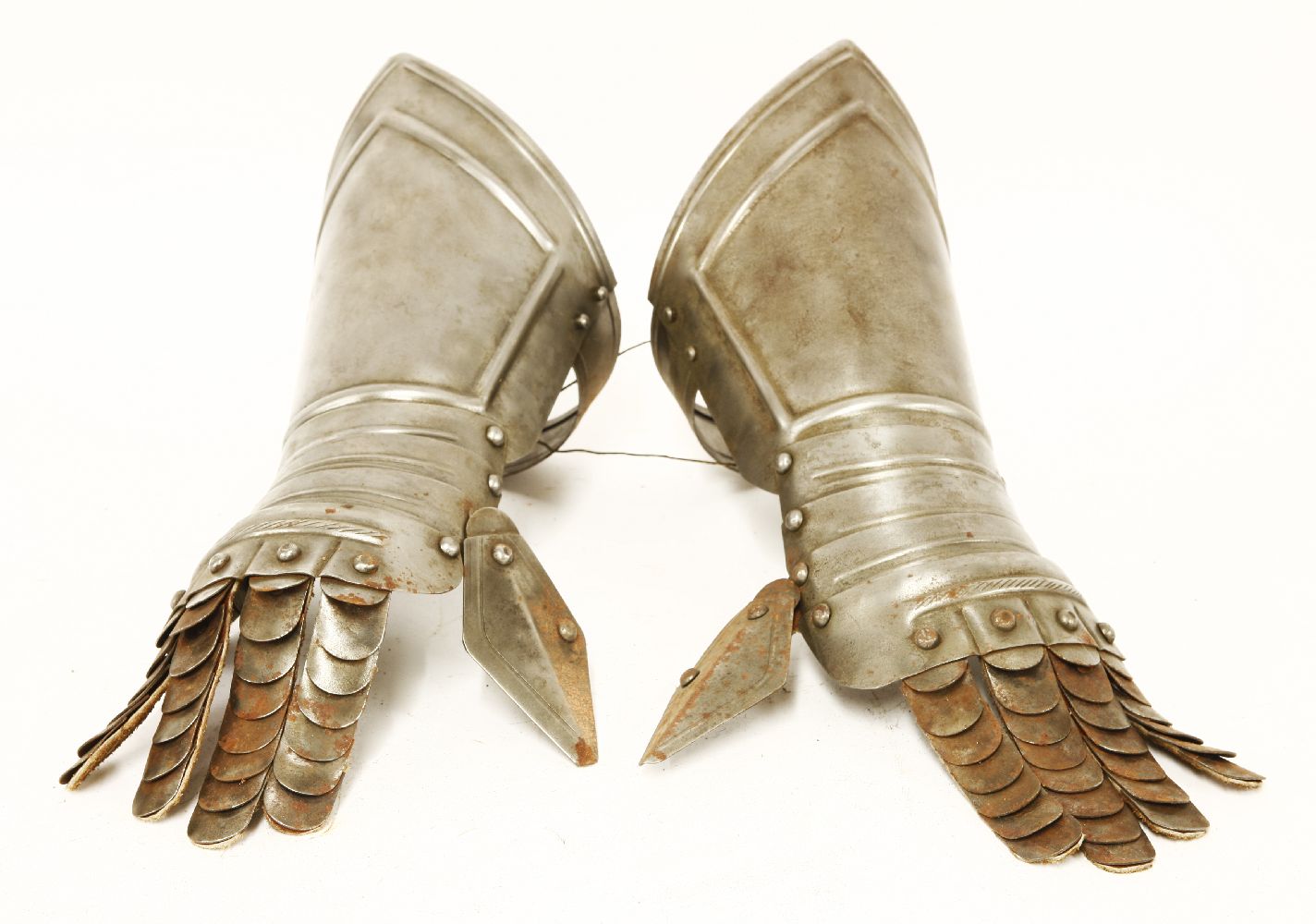 A pair of armour gauntlets, with articulated fingers38cm long (2)