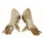 A pair of armour gauntlets, with articulated fingers38cm long (2)