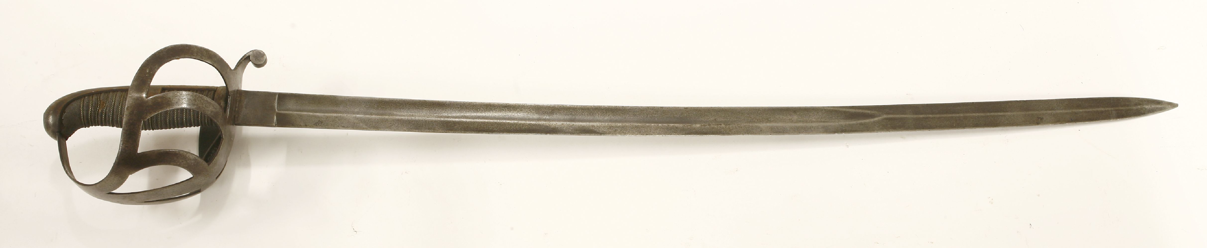 An Austrian officer's basket-hilted sword, blade 81cmoverall 96cm
