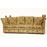 A large four seater Knole settee, 245cm wide 105cm deep 110cm high