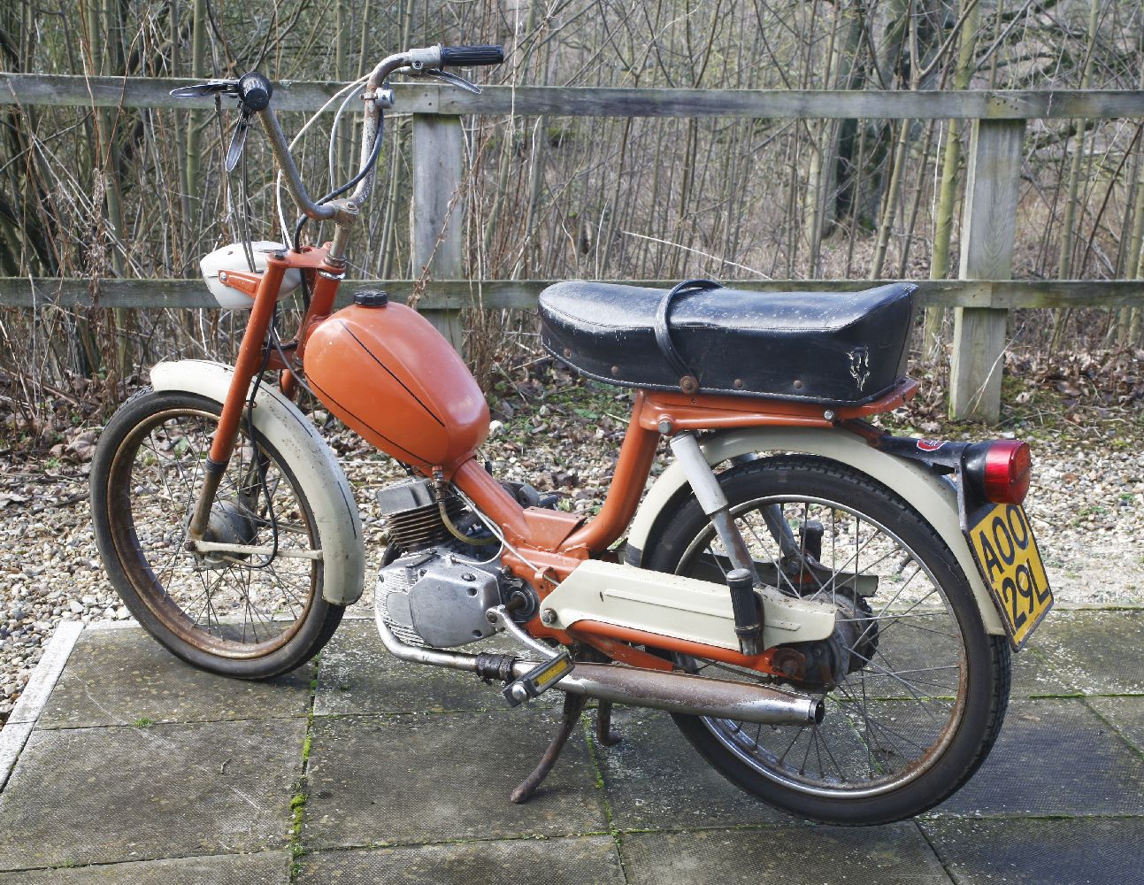 A 1973 Garelli 49cc pedal moped,first registered 30th April 1973, registration number AOO 129LHas