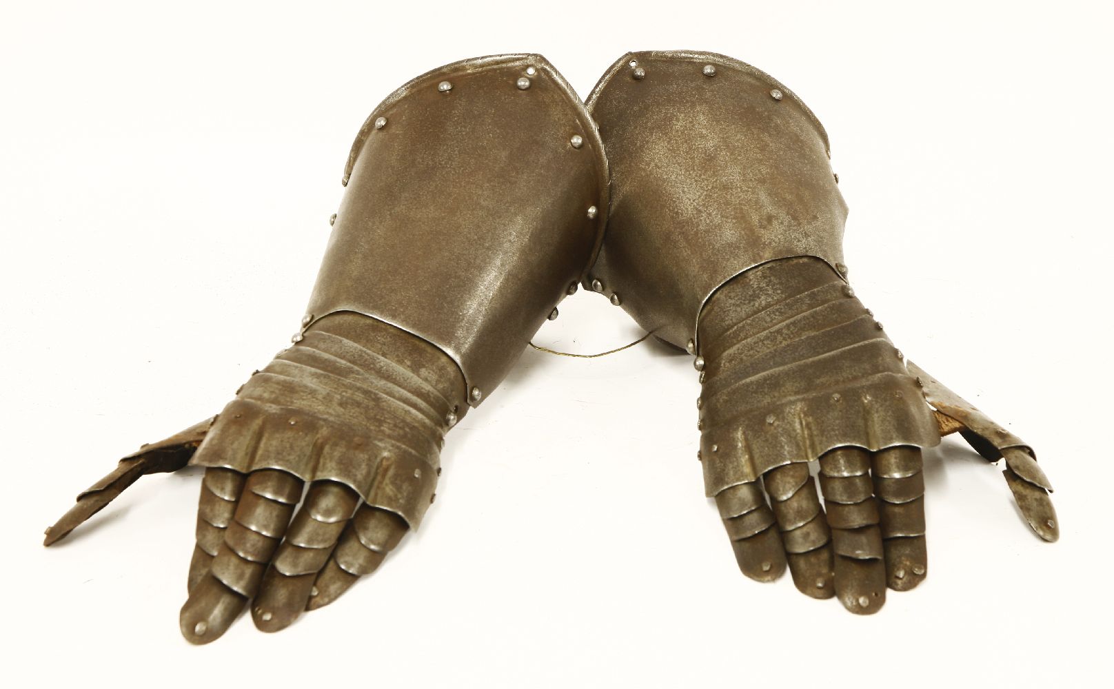 A pair of armour gauntlets, 19th century, with articulated fingers,35cm long (2)
