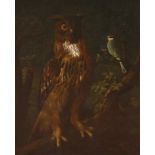 Grün (German, 18th century)AN OWL AND A FINCHSigned l.r., oil on canvas77 x 64cm