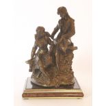 A composition bronzed finish figure,20th century, of a young couple,50cm high