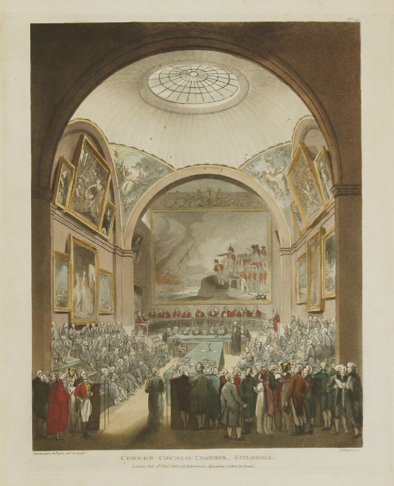 After Thomas Rowlandson (1756-1827) andAugustus Charles Pugin (1762-1832)VAUXHALL GARDEN;GUILDHALL; - Image 7 of 18