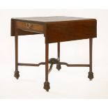 A mahogany Pembroke table,late 19th century, the rectangular drop-leaf top over a single frieze