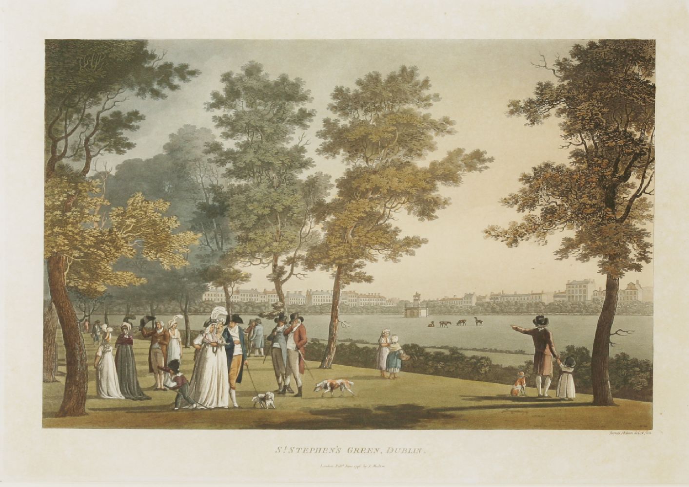 James Malton (1761-1803)ST STEPHEN'S GREEN, DUBLINHand-coloured aquatint, published 1796image 25 x