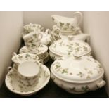 A quantity of Wedgwood wild strawberry pattern dinner wares, to include tureens, tea pot etc *