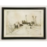 L Gilbert, 1947MONASTERY MAARDI EGYPTPencil signed, lower left, Etching28 x 40cm