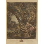 After Francois BoucherLA PECHE; LA CHASSETwo coloured engravings, re-prints; and another,After