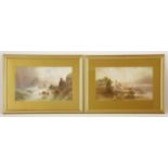 Two 19th century watercolours RURAL FISHING VILLAGEIndistinctly signed lower left, 1881, 25 x 42 cm,