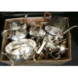 A quantity of silver plated items, to include an oval bacon warmer and a dome topped meat cover