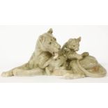 A Bing & Grondahl lioness and cub, 2268, 32cm