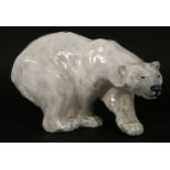 A Royal Copenhagen polar bear, No. 1137, 27cm long