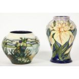 Two Moorcroft vases, Iona 1998, Windrush 2009, 15.5 and 10.5cm
