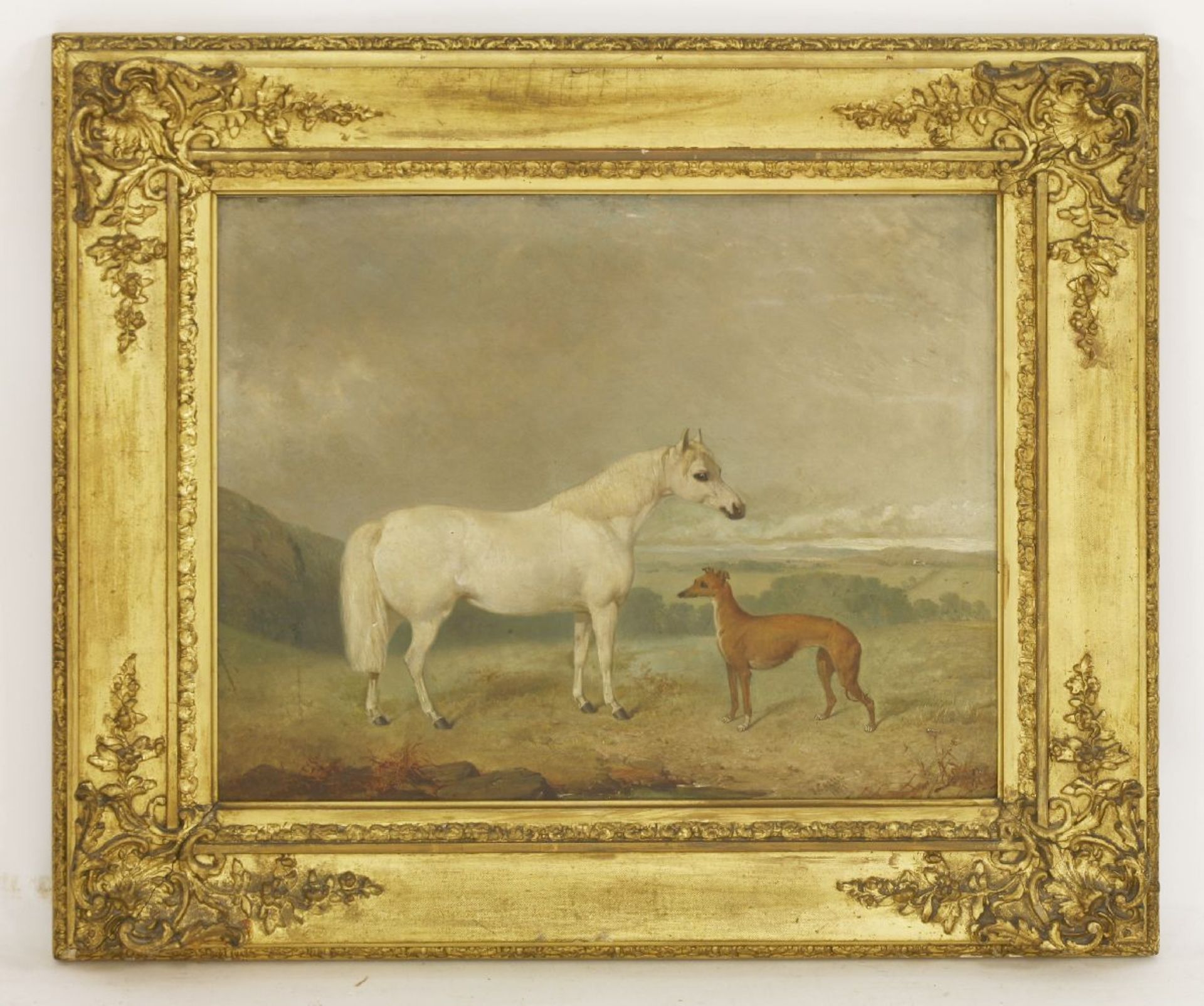 James Cassie (1819-1879)HORSE AND GREYHOUNDSigned and dated '1857' l.r., oil on board43.5 x 53.5cm - Image 2 of 4