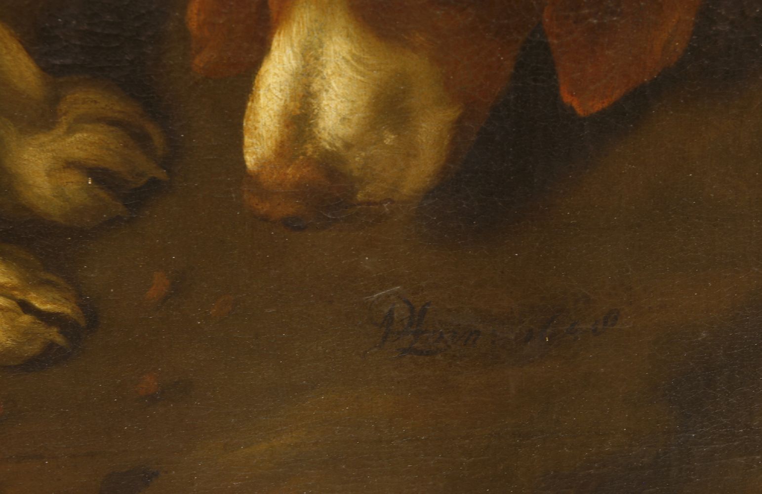 Dutch School, c.1648SPANIELS AND POINTER IN A LANDSCAPEIndistinctly signed and dated 'Horn 1648' l. - Image 4 of 4