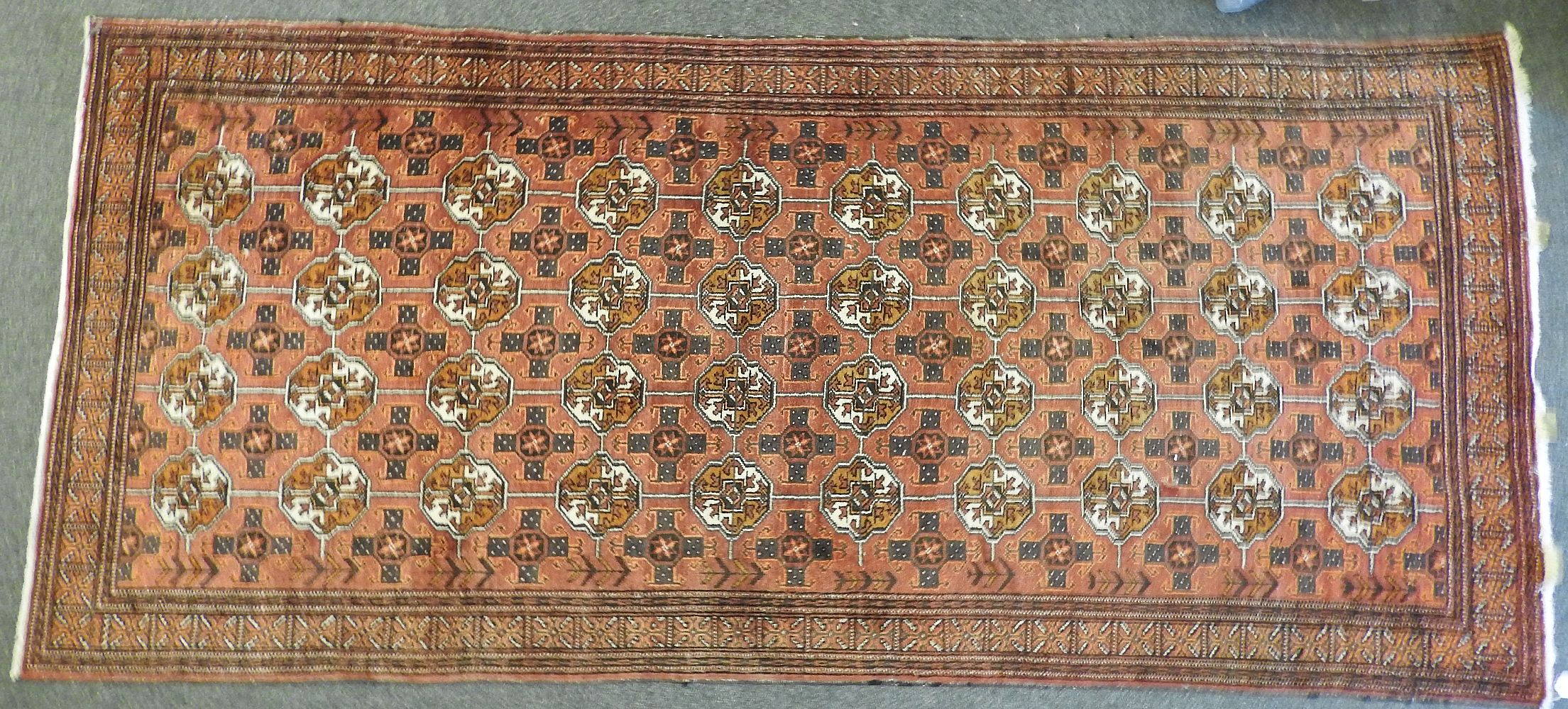 Two antique period runners, 115cm x 24cm x 77cm (2) - Image 6 of 8