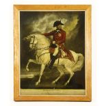 A mezzotint of His Majesty King George III, on his horse 'Adonis', 68 x 52cm