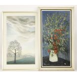 JOGEAIS, 20th Century School, Spring blossom, oil on canvas, 100 x48cm together with 'a winter