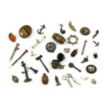 A collection of jewellery and miscellaneous items, to include a gilt and white metal acorn shaped