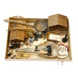 Sundries - Miniature wooden chalets, carts, spoon, bottles, etc.