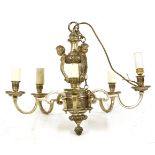 A good quality chandelier of silvered classical form