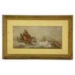 T B HardyOFF THE FRENCH COASTSigned, titled and dated 1891 l.l., watercolour25 x 58cm