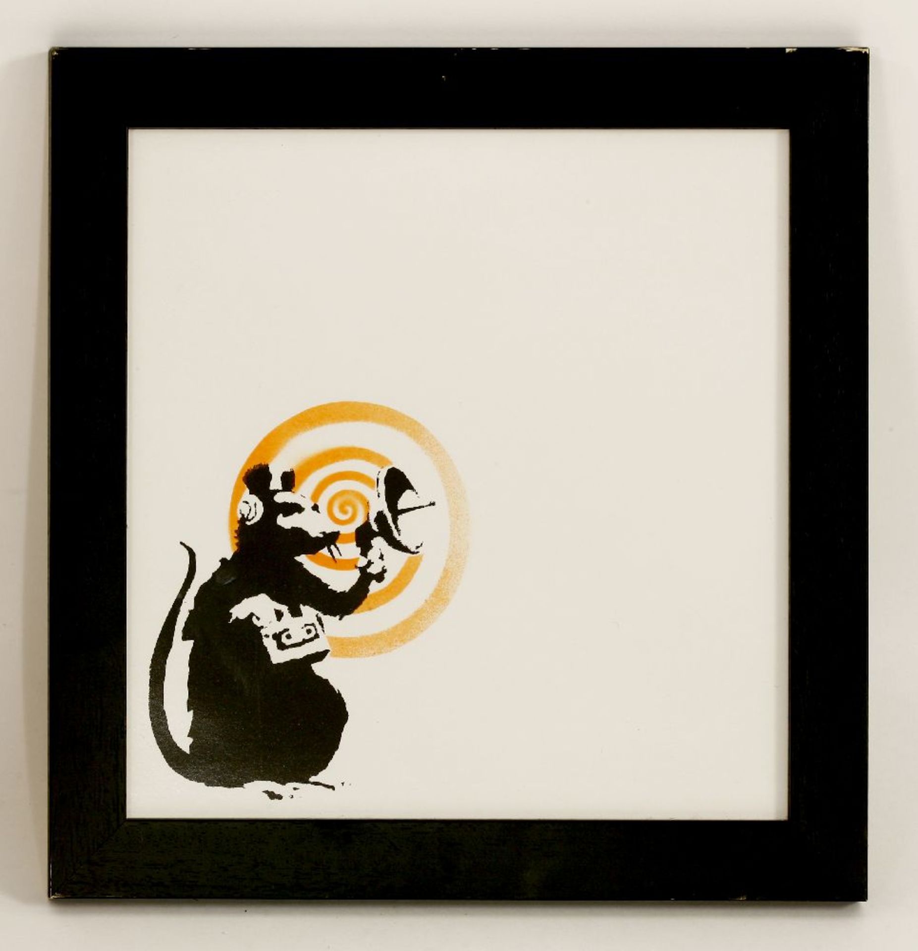 *After Banksy (British, b.1974)RADAR RAT VINYL (ORANGE/WHITE)Screenprint in colours, 2008, a - Image 2 of 2