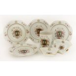 A collection of Chinese famille rose armorial porcelain,Qing dynasty (1644-1911), comprising:four