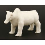 A Chinese blanc de Chine figure,18th century, in the form of a gaur buffalo,15cm longFor a similar