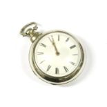 A late 18th century silver pair cased pocket watch, by Peter Homan, London, the white dial with