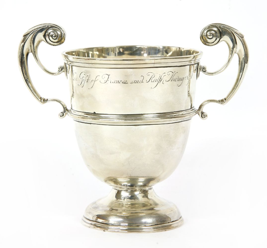 An Irish silver two handled cup, by James Wakely and Frank Clarke Wheeler, Dublin 1896, with