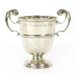 An Irish silver two handled cup, by James Wakely and Frank Clarke Wheeler, Dublin 1896, with
