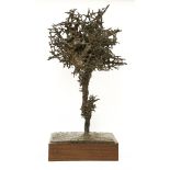 A contemporary sculpture, signed 'Farkas', modelled as a tree,76cm high